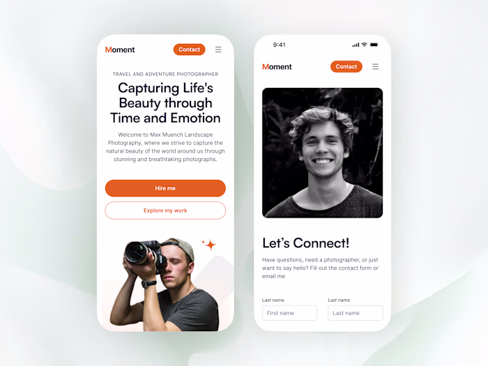 Photographer Portfolio Mobile responsive Website