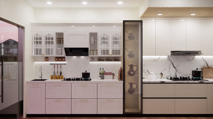 Stylish White Modular Kitchen Design😍