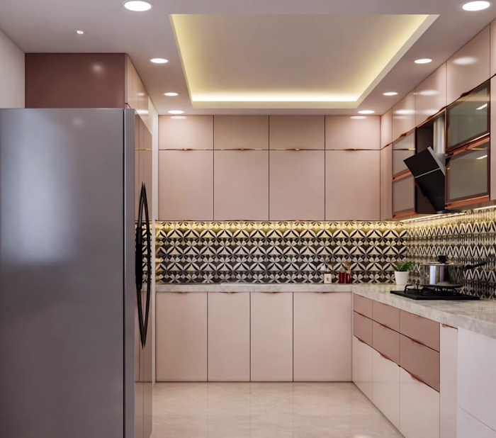 U Shape Modern Modular Kitchen 3 D Visualization 😍 🔥