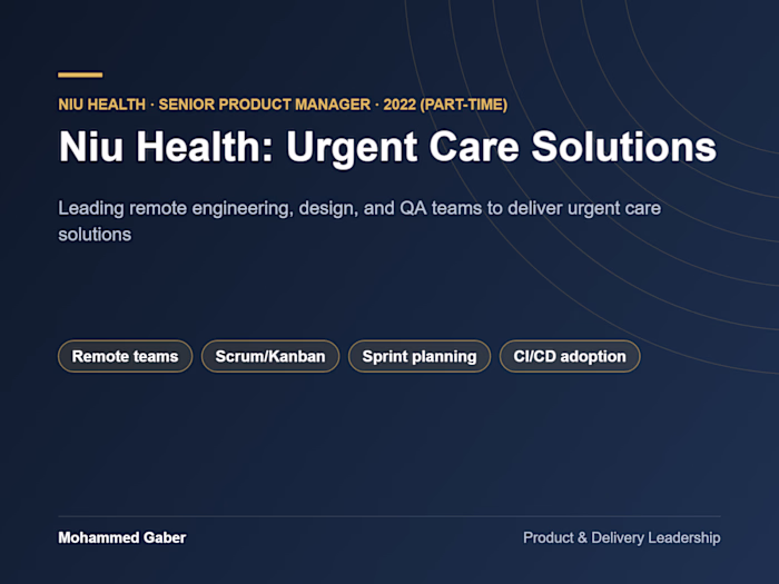 Niu Health: Urgent Care Solutions