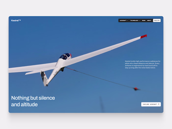 Boutique Sailplane Manufacturer Hero Concept
A