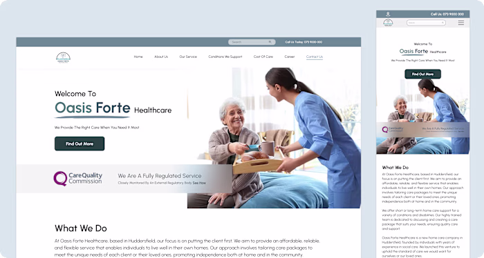 Oasis Forte Healthcare Website Design