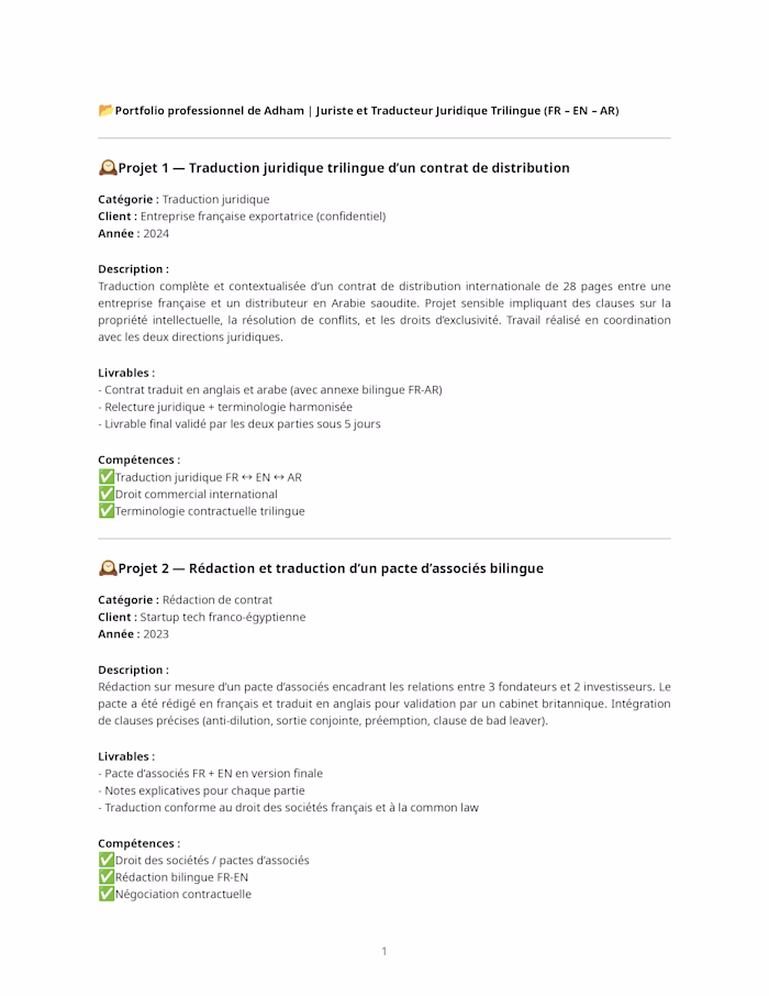 Trilingual Legal Translation of a 28-Page International Contract