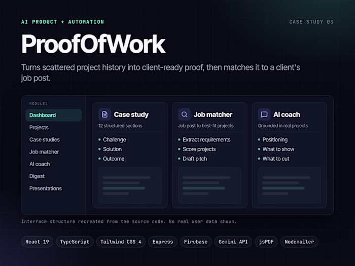 ProofOfWork: AI Case-Study & Job-Matching Platform