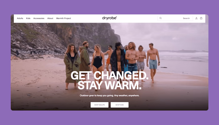 Dryrobe Ecommerce web