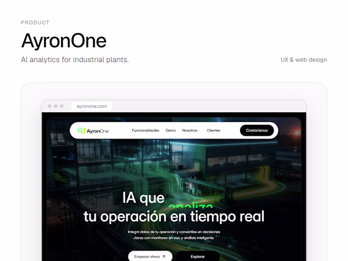 AyronOne: AI analytics for industrial plants