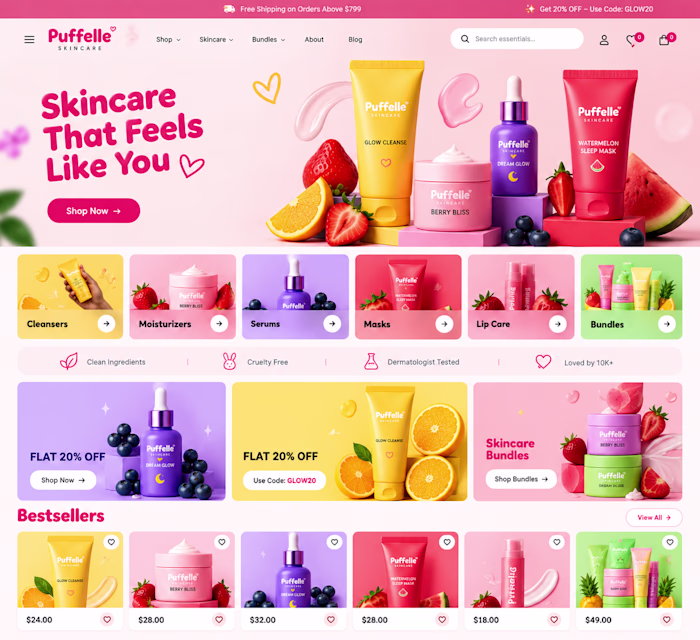 Puffelle — E-Commerce Web Design & Development