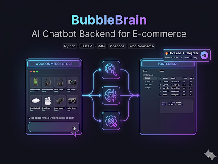 BubbleBrain — AI Chatbot Backend for E-commerce