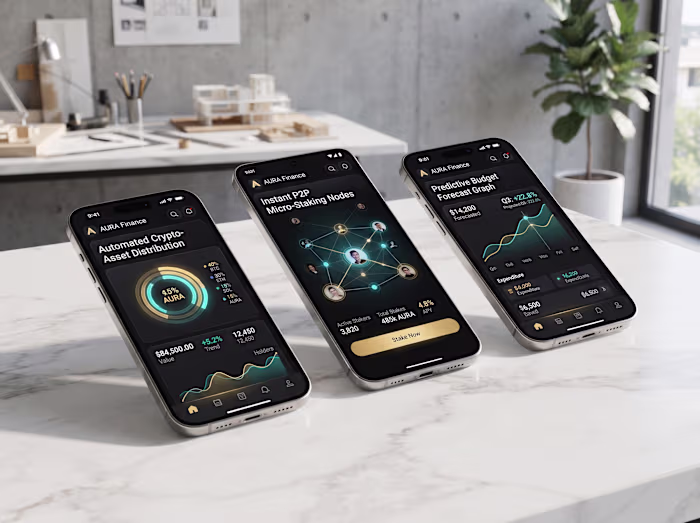 Aura Finance - Crypto & Budget Mobile App UIUX