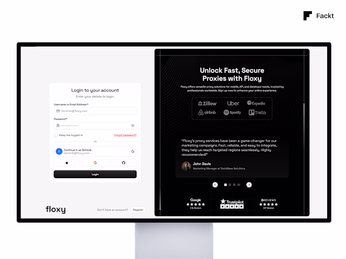 Floxy Proxy Dashboard Design