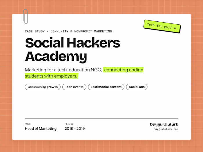 Social Hackers Academy: Marketing for a Tech-Education NGO