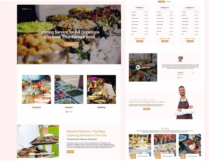 Food Catering Service Website Design