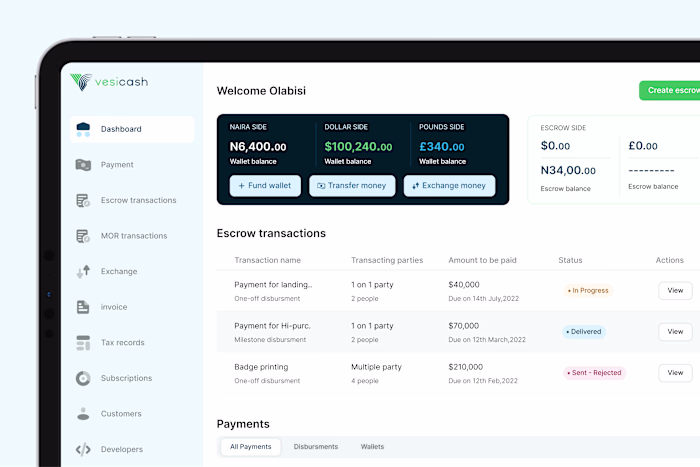 Vesicash Escrow System Enhancement and Feature Expansion