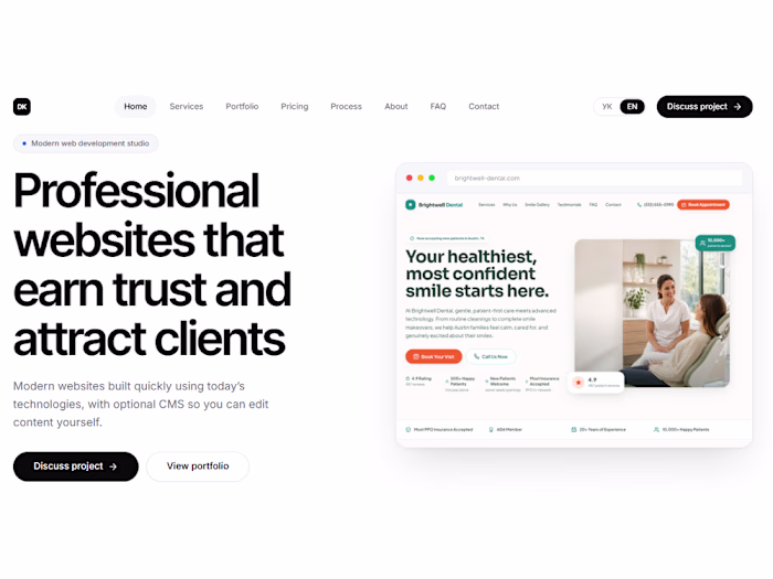 Modern Business Website with React & Sanity CMS