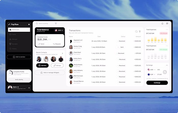 🚀 Fintech Dashboard Concept
Been challenging