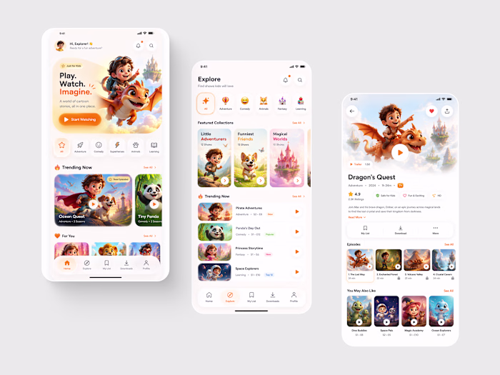 Toonly Kids Cartoon Streaming Platform Design