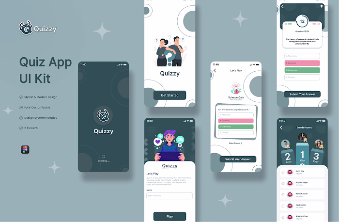Quizzy- Quiz App UI Kit :: Behance