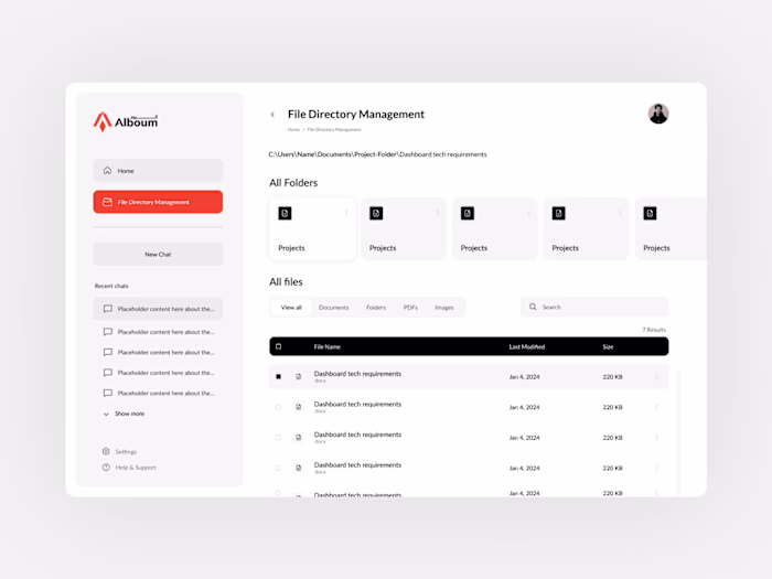 Chatbot UX Design for Alboum Technology