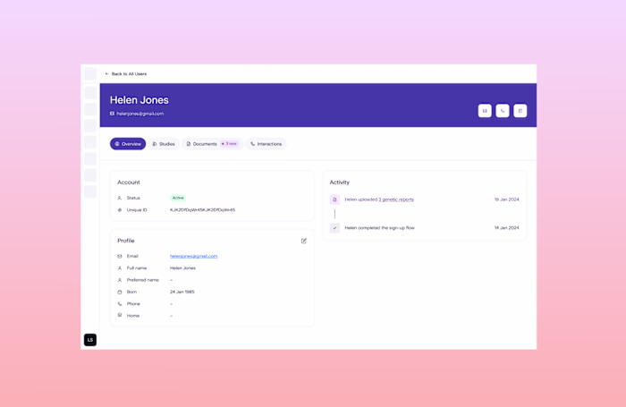 B2B SAAS Clinical Dashboard and AI Genetic Counseling Build
