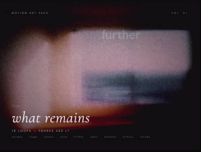 18 Moody Motion Art Loops — Original Music Score | what remains…