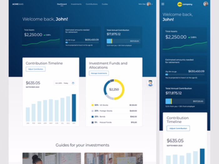 Designed a responsive SaaS dashboard
