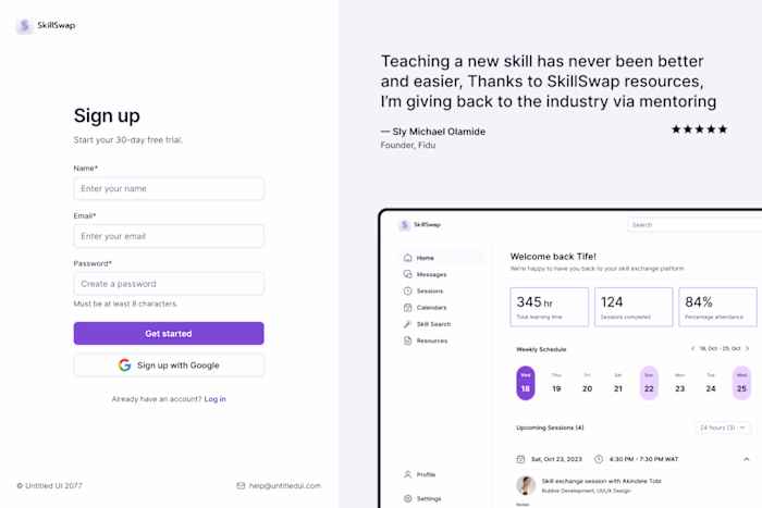 Sign up page by ELIJAH BENJAMIN on Dribbble