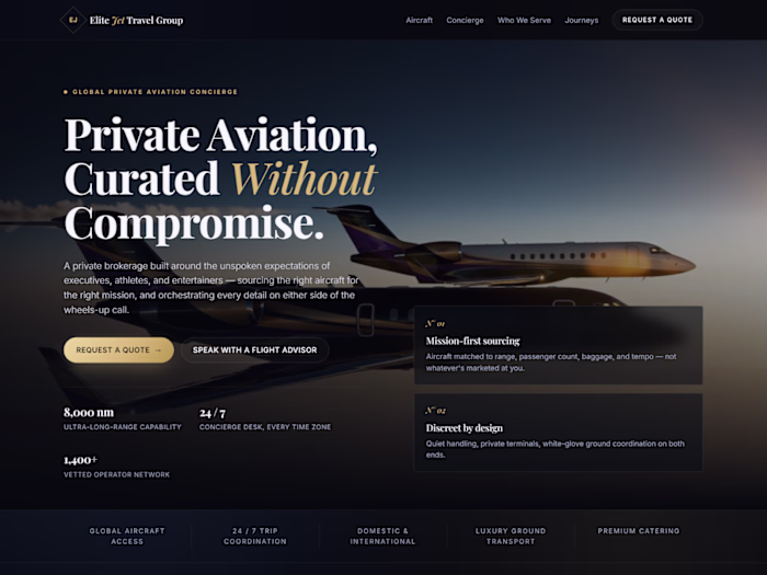 Travelling agency website