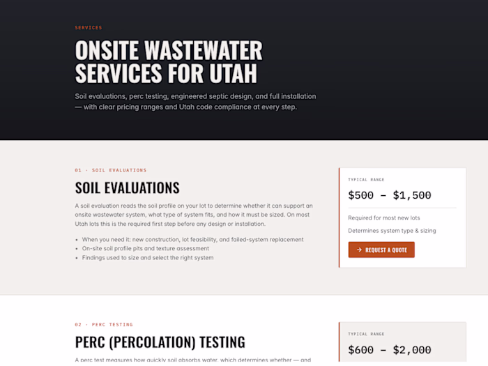 Utah Septic Pros Marketing Website