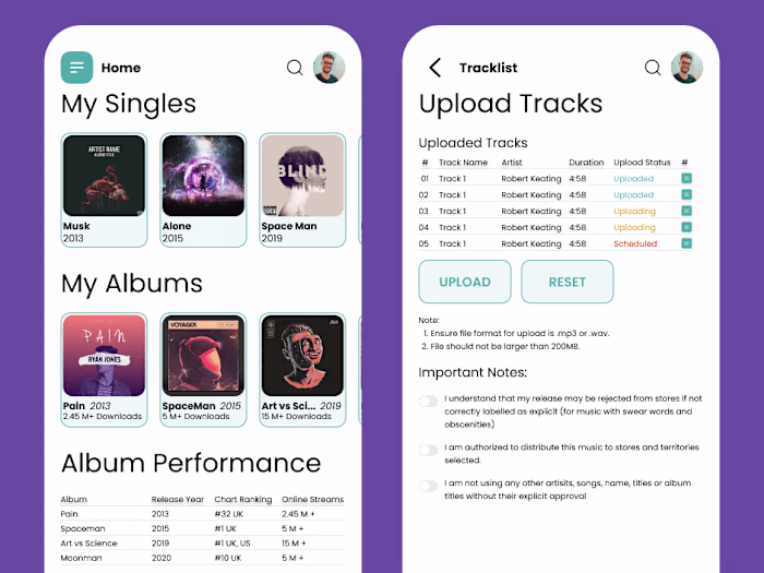 Design of an App for Musicians