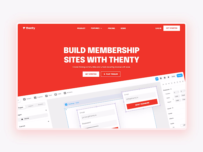 Modular Landing Page System for Thenty