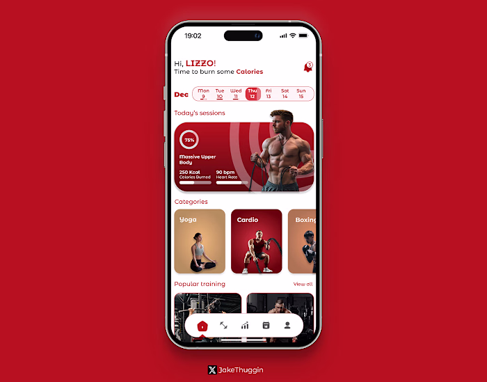 Homepage for Fitness App