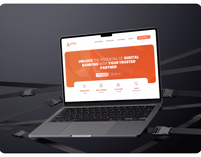 Digital banking solution Landing page