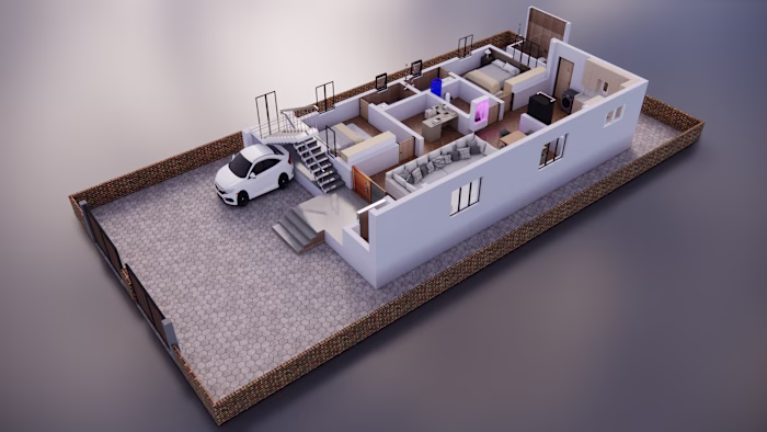 3D Floor Plan Cut view
