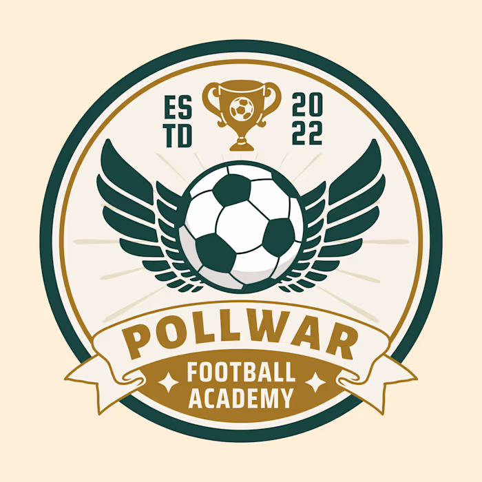 Pullwar football academy vintage retro badge logo project