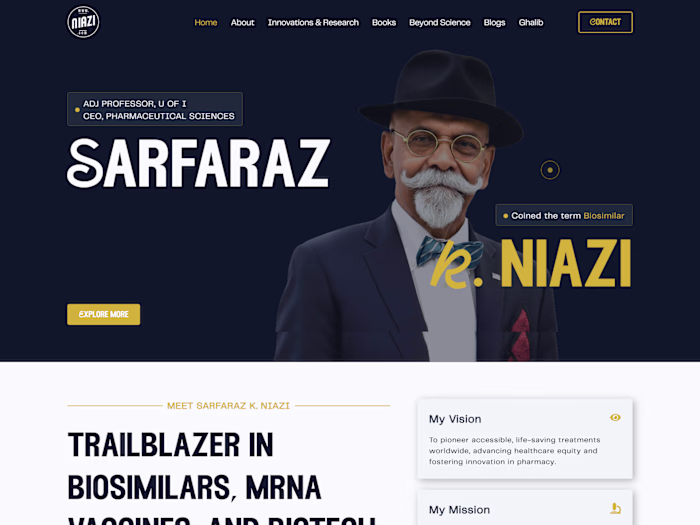 Auto Biography Website Development - Sarfaraz K. Niazi