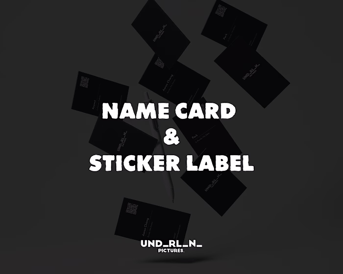 Underline Pictures - Name Card & Sticker Label Design 