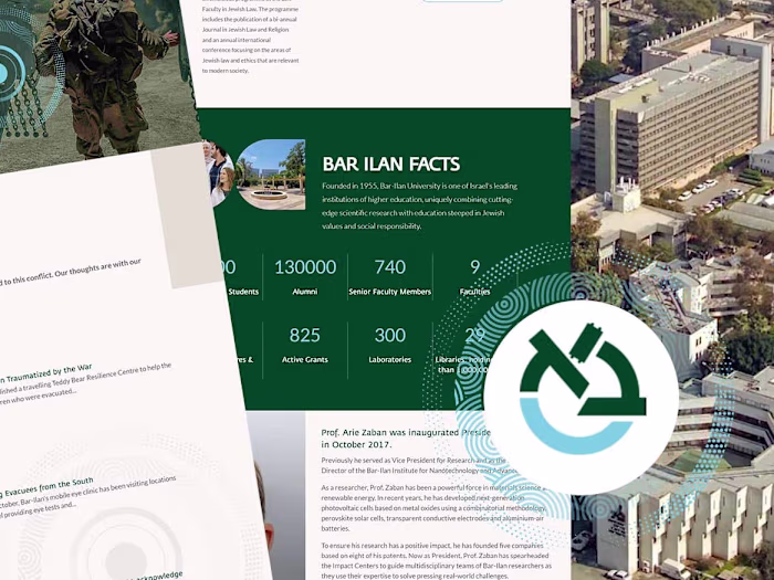 Brochure website design and build - British Friends of Bar-Ilan