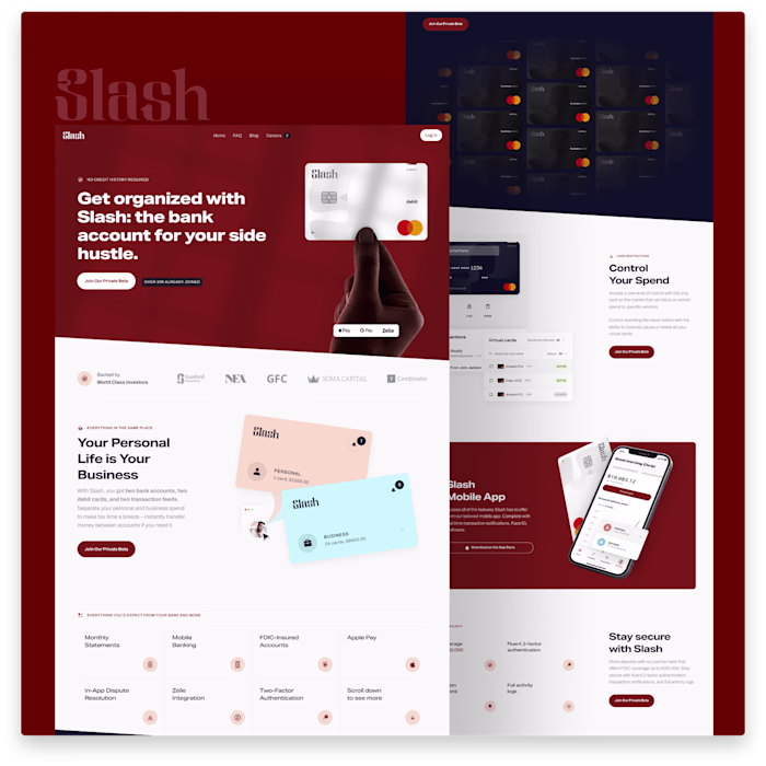 Slash Banking Web Design + Webflow Development