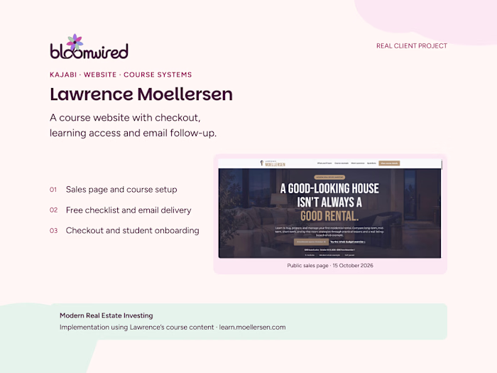 Lawrence Moellersen | Kajabi Course Website & Launch Setup