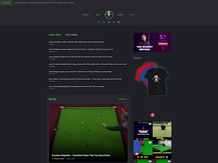 Snooker Freaks - Blog