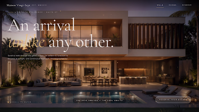 A clean luxury website for a shortlet business