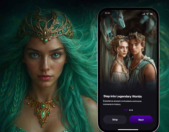 Photo changer AI app | AI UI/UX Mobile App Design