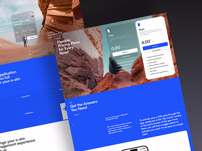 E-manager - Website design for E-Sim card management