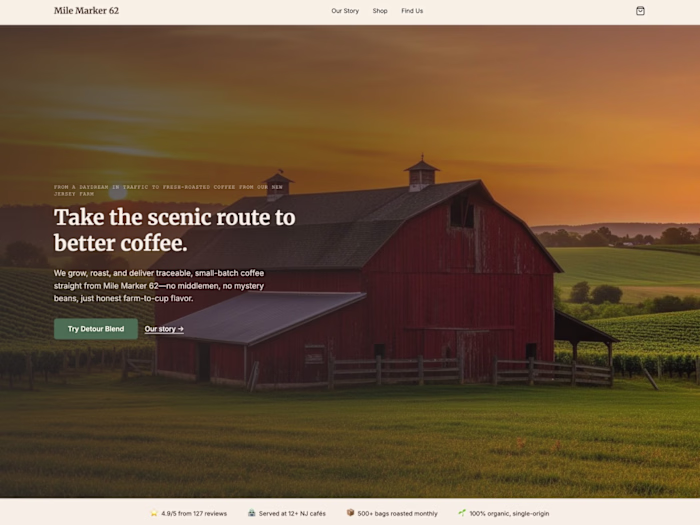 Full landing page build for