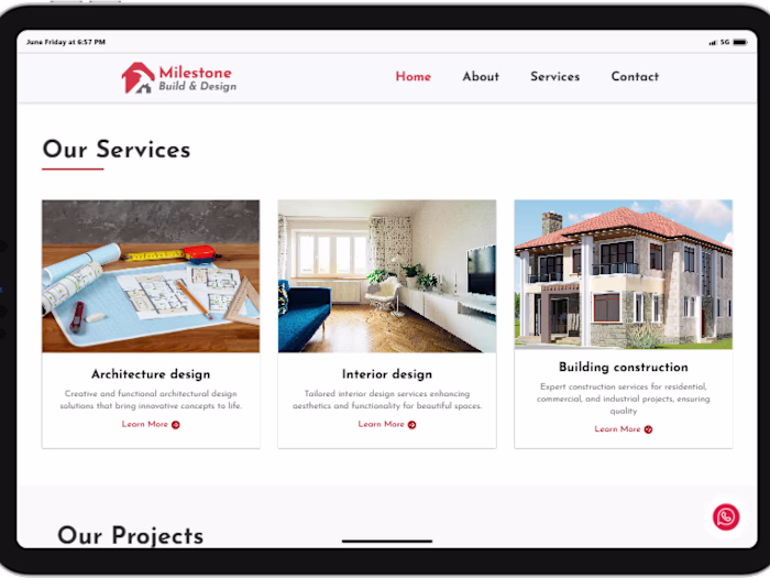 Milestone Build - Construction Company Website