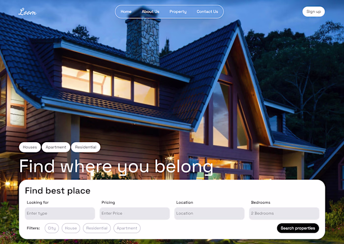Loom | Real Estate Agency Website Design and Development