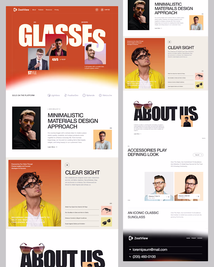 Just shipped: ZestView eyewear landing