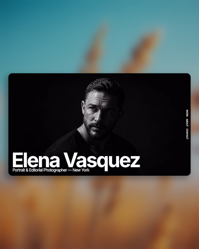 Hero Section for Photographer Portfolio.