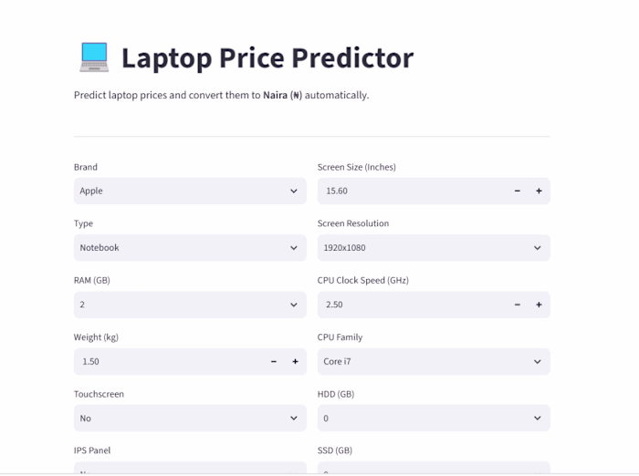 Laptop Price Prediction