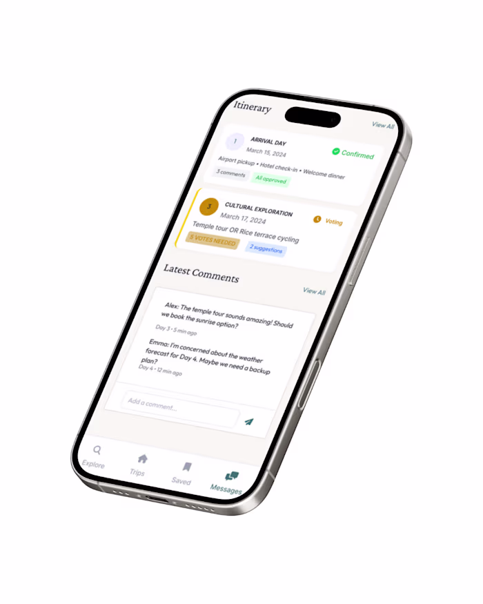 Group travel planning app